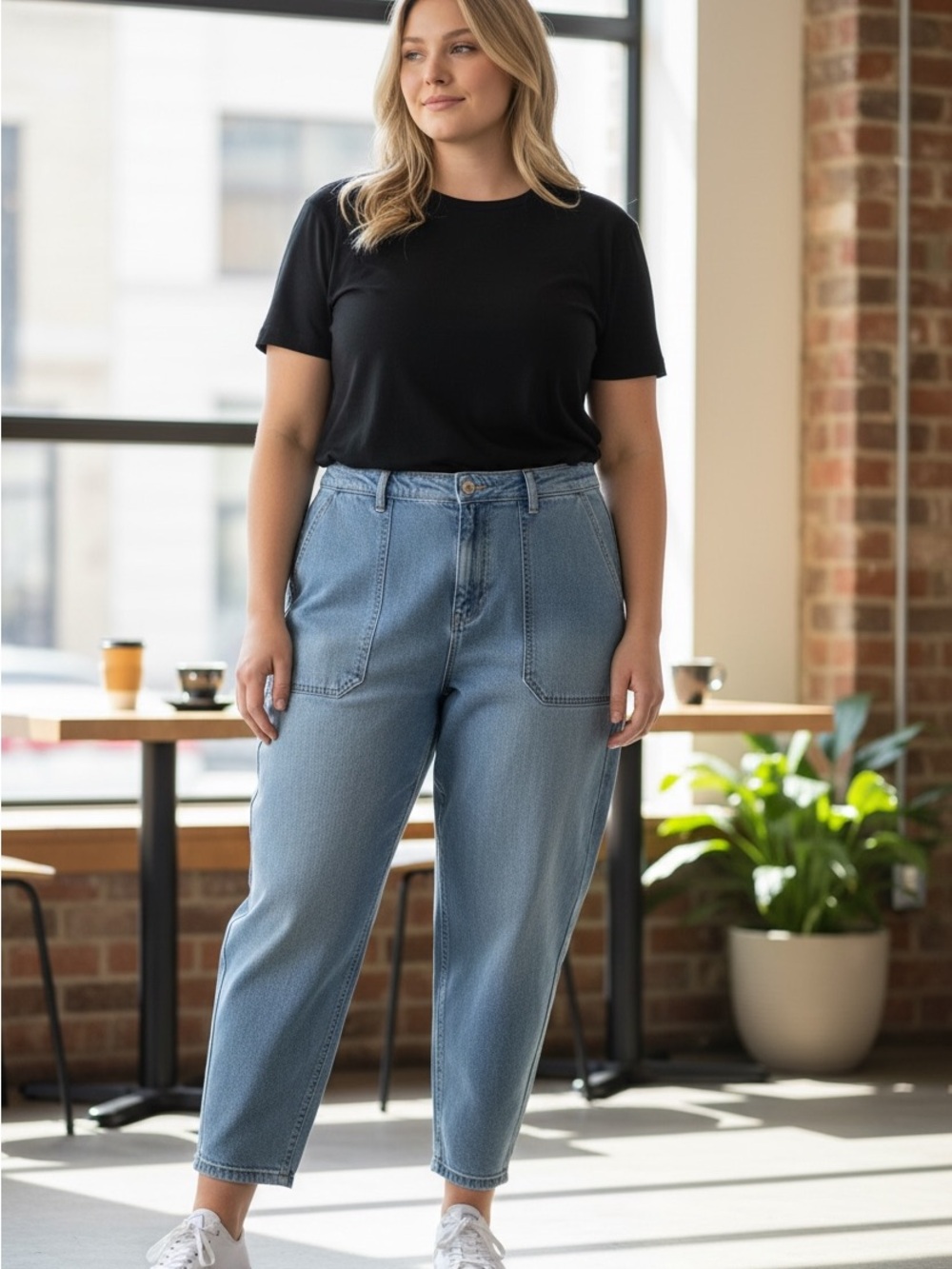 Old Navy OG Chino Jeans Womens Large High Rise Barrel Leg Utility Denim Pants